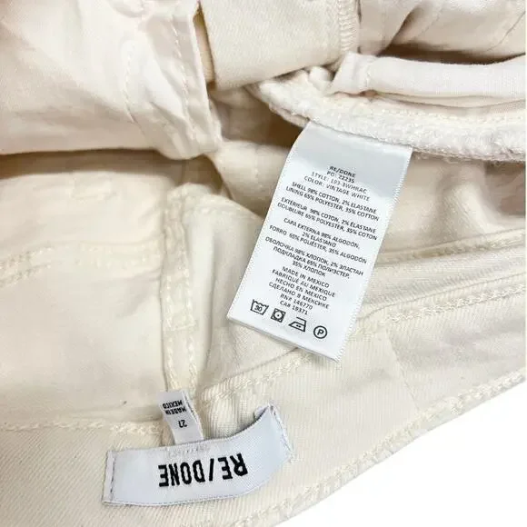 RE/DONE Orginals 90s High Rise Ankle Crop in Vintage White size 27 NWT - Picture 4 of 7